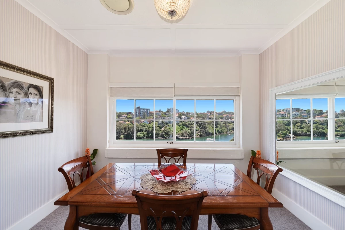 Dining room with a scenic view and ample space for a table - 10/20 Musgrave Street Mosman, NSW 2088