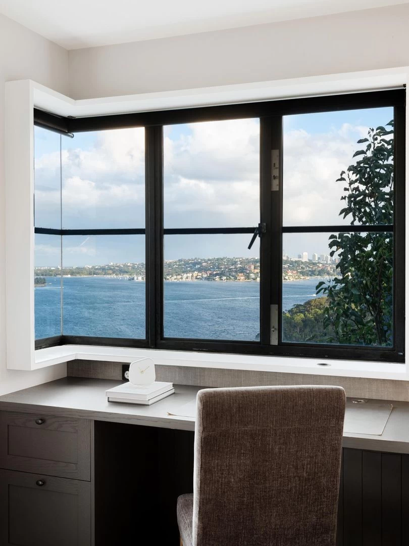 Study area with a window view of the water - 10 Burrawong Avenue, Mosman, NSW 2088