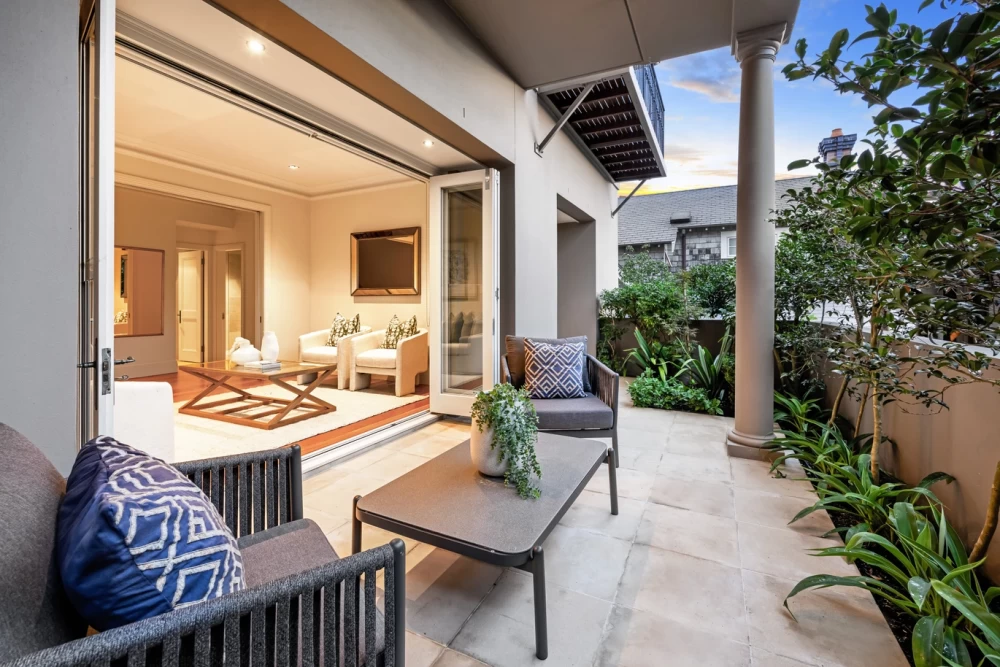 Cosy outdoor patio adjacent to indoor living areas - 14A Musgrave Street, Mosman, NSW 2088