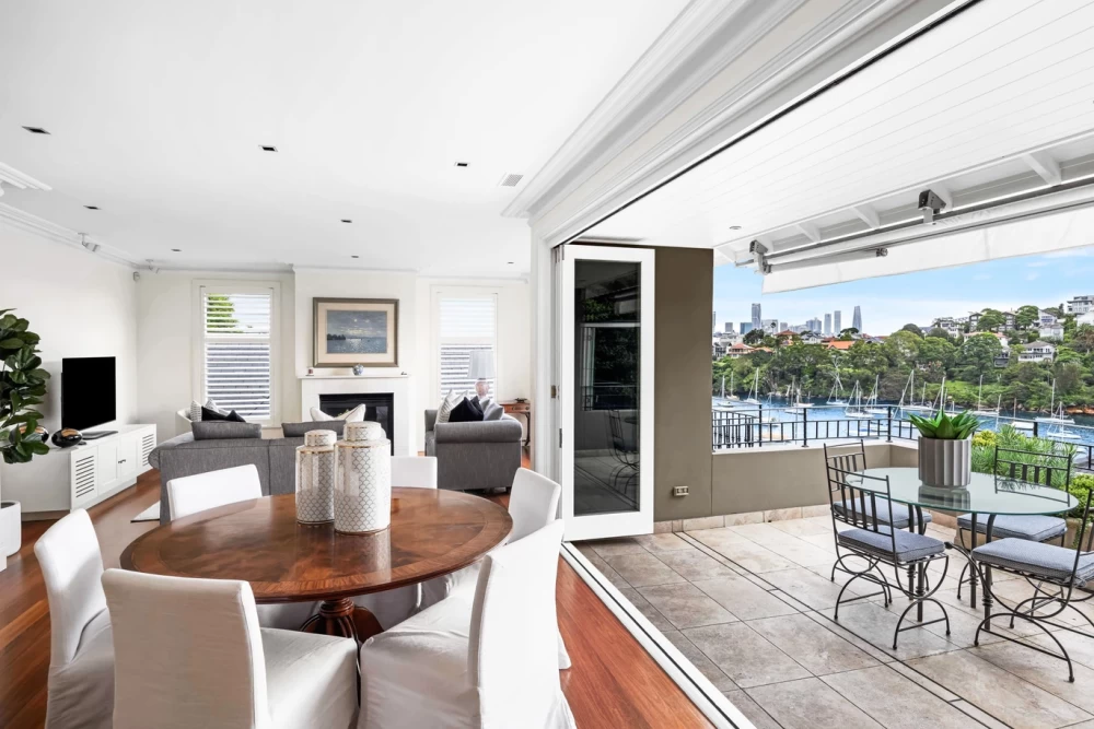 Dining area with balcony access and water views - 14A Musgrave Street, Mosman, NSW 2088