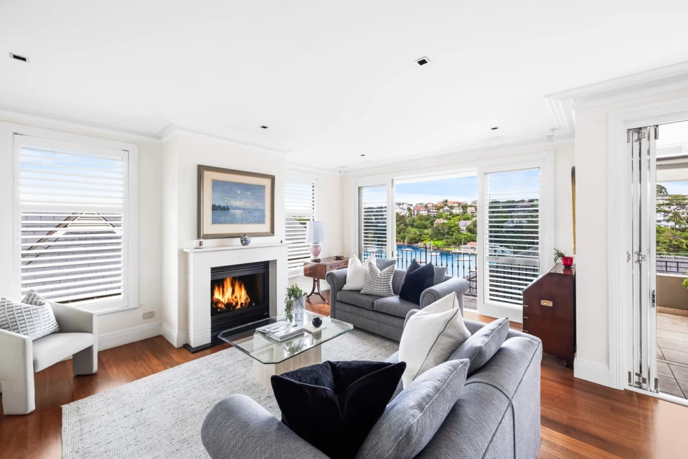 Cosy family room with large windows and balcony access - 14A Musgrave Street, Mosman, NSW 2088