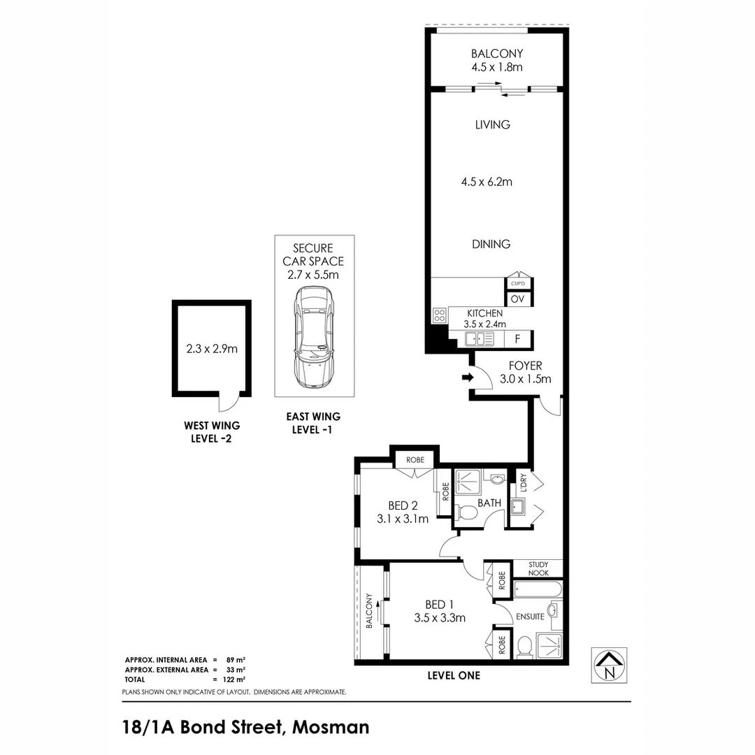 18/1A Bond Street, Mosman, NSW 2088 Floor Plan