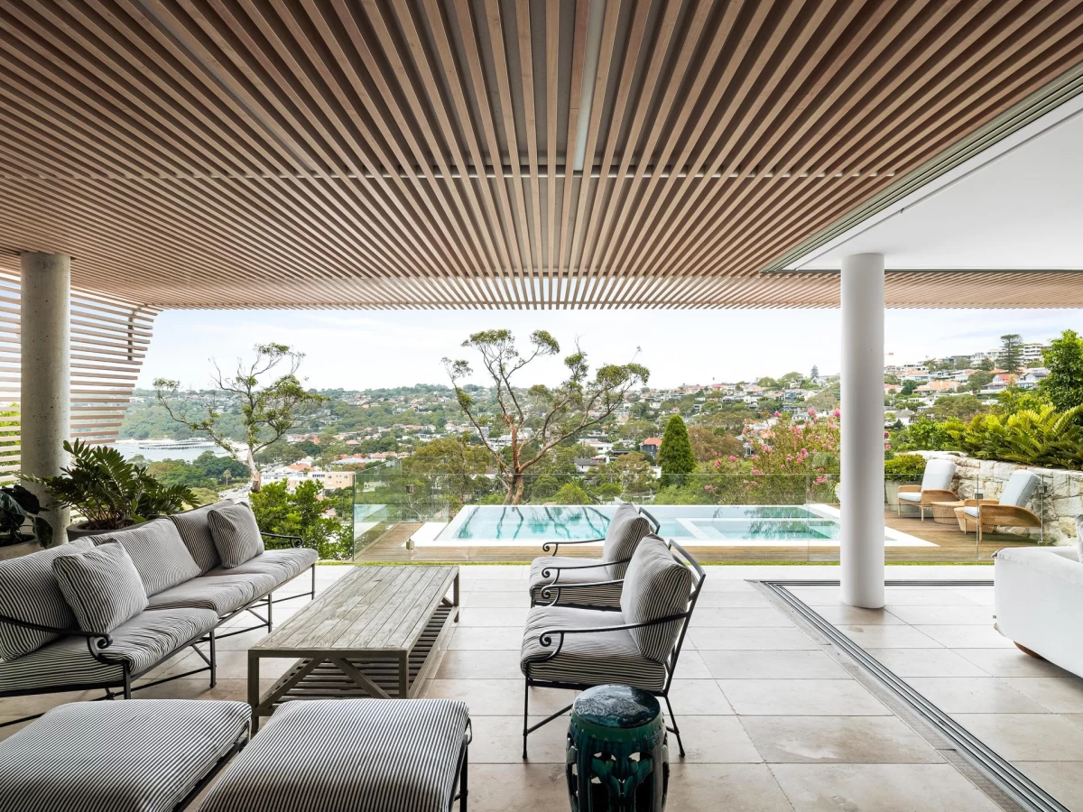 Outdoor patio with seating and scenic view - 1C Kirkoswald Avenue, Mosman, NSW 2088