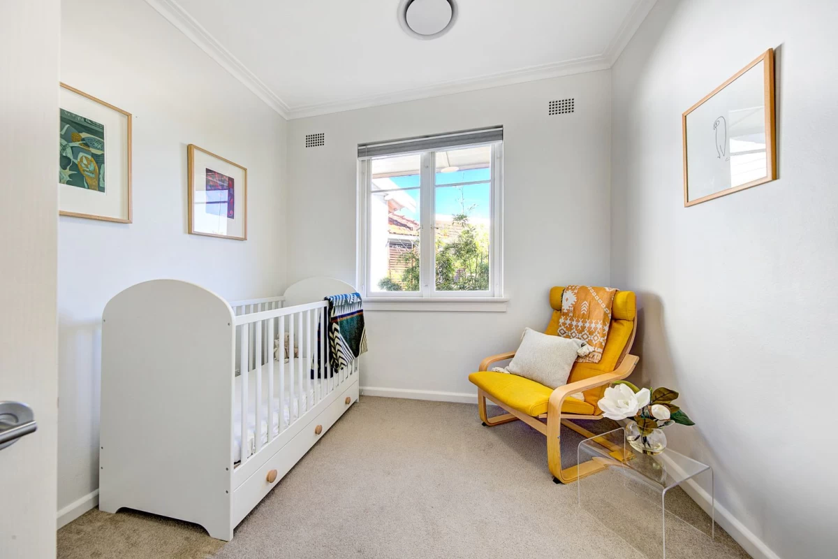 Compact nursery or kids' room with large windows - 28 Upper Avenue Road, Mosman, NSW 2088