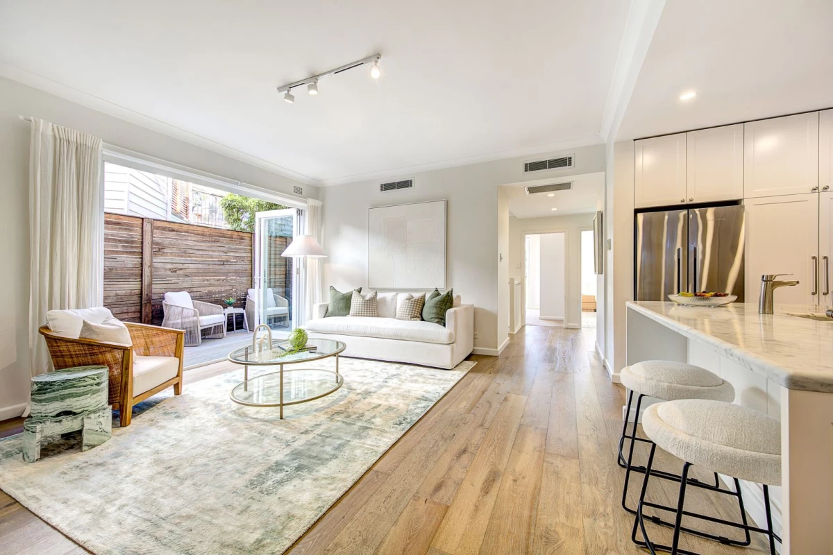 Open living room with sliding doors to outdoor area - 28 Upper Avenue Road, Mosman, NSW 2088