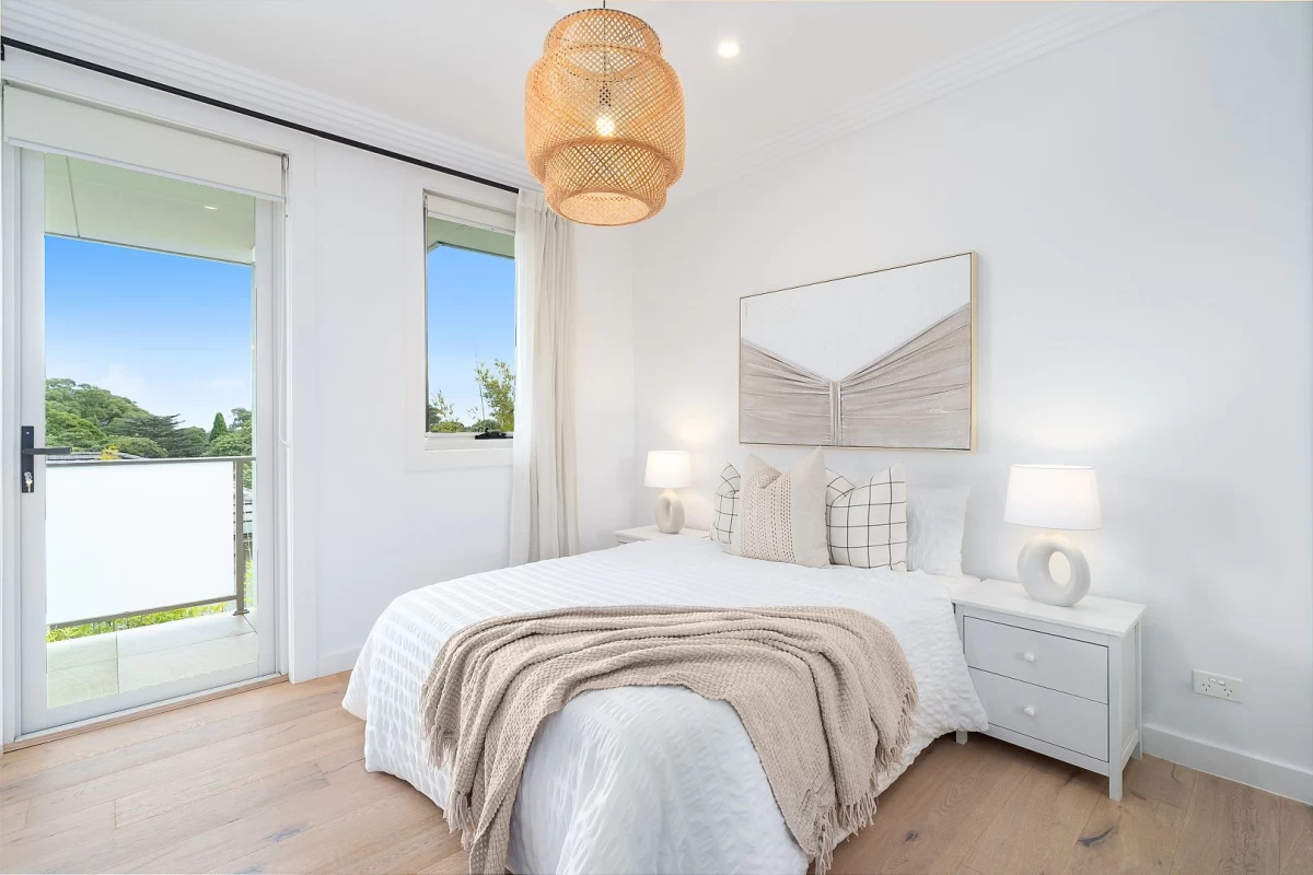 Bright secondary bedroom with flexible layout and attached balcony - 5/36-38 Austin Street, Lane Cove, NSW 2066