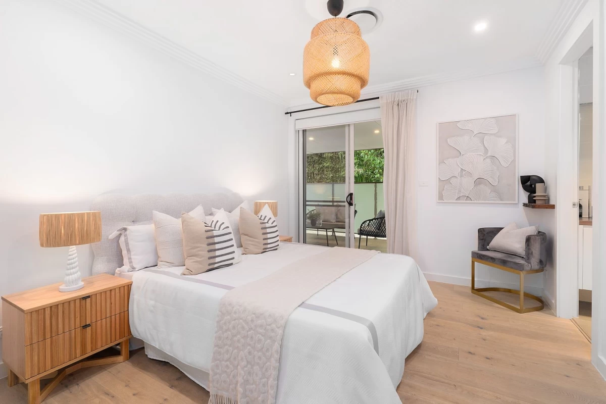 Spacious master bedroom with private balcony and plenty of natural light - 5/36-38 Austin Street, Lane Cove, NSW 2066