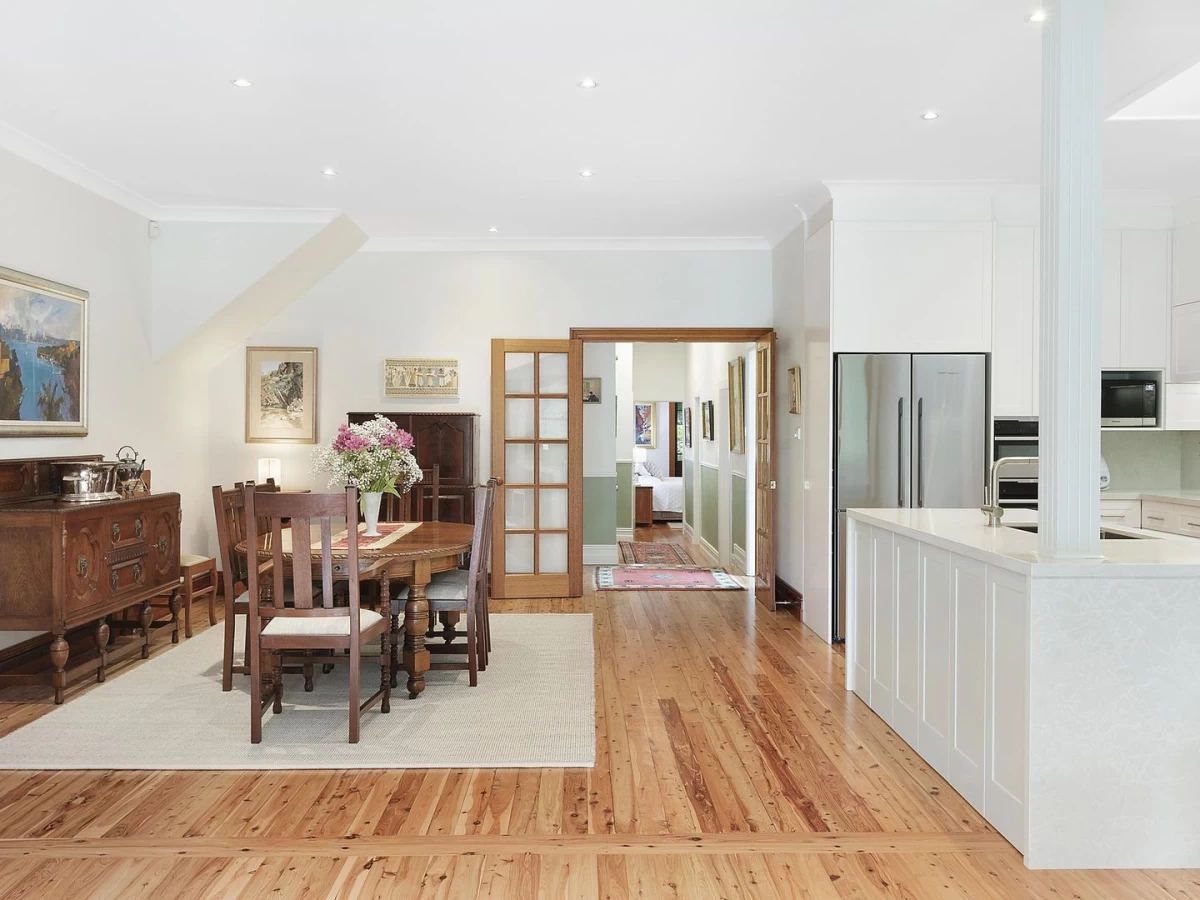 Neat dining room with convenient kitchen access and ample space - 58 Phoenix Street, Lane Cove, NSW 2066