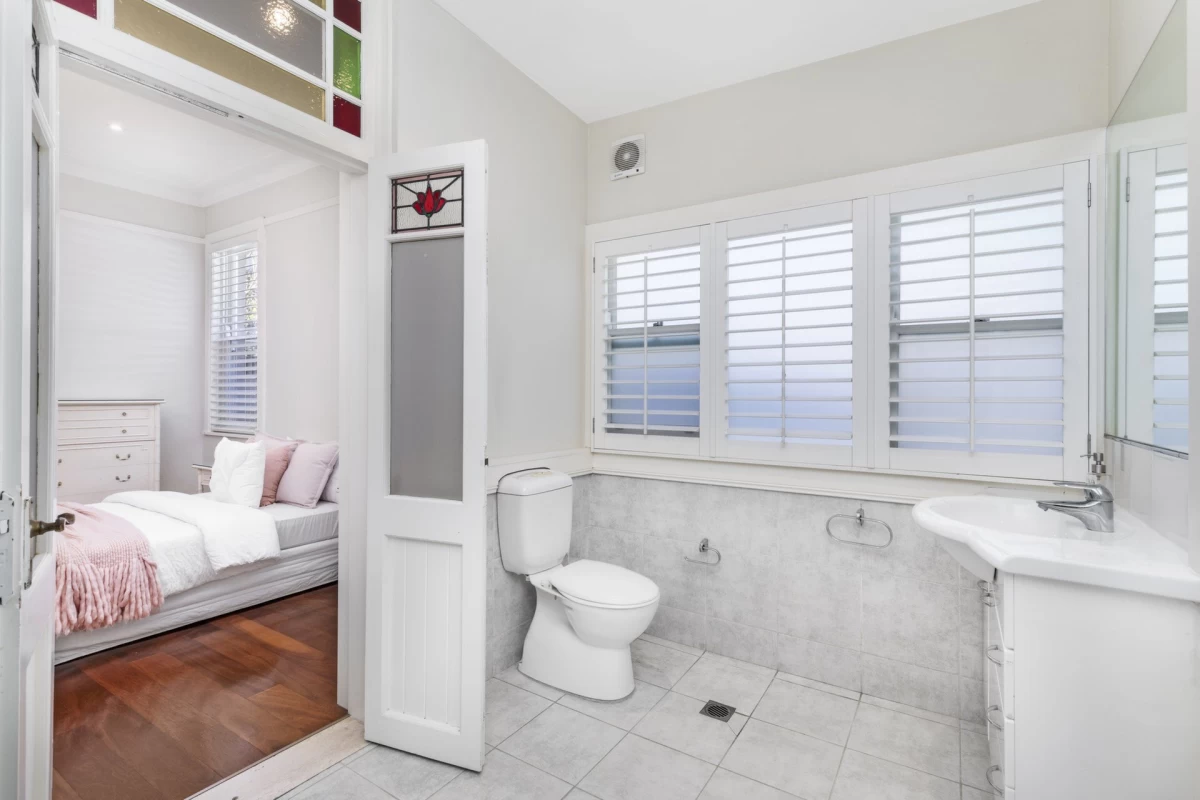 Bright bathroom with natural light and easy-to-clean tiles - 7 Melrose Street, Mosman, NSW 2088