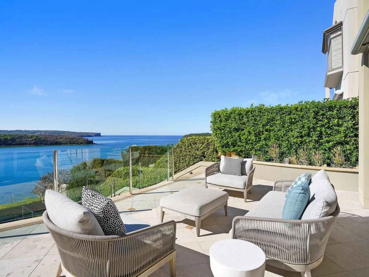 Outdoor terrace with amazing water views and comfortable seating - 8 Burran Avenue, Mosman, NSW 2088